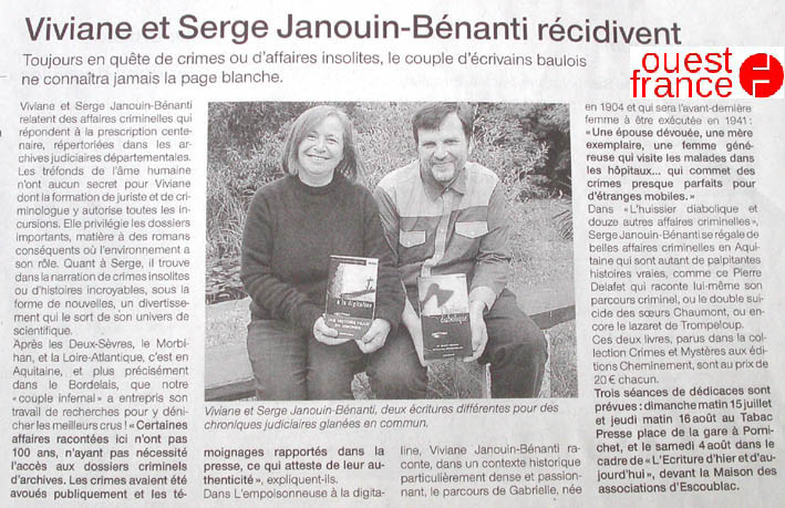Ouest-France : Viviane et Serge Janouin-Benanti