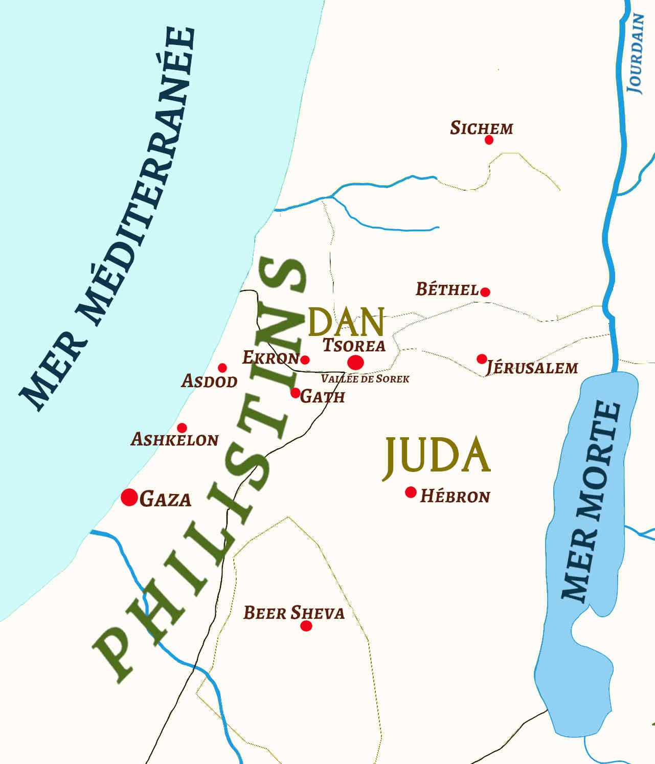 Carte : Samson, Dalila, Philistins