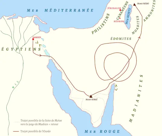 Carte des lieux de Moïse