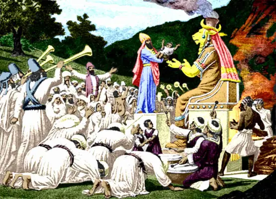 Sacrifice d'un enfant au dieu Moloc