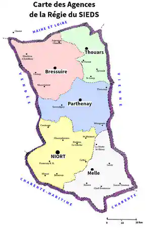 Carte de découpage du département en agences