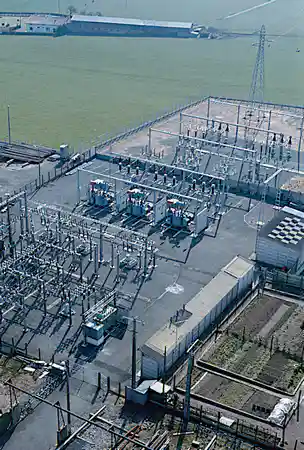 Le poste 90 000 volts de Bressuire vu du haut de notre antenne de télécommunication