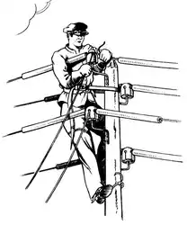 Travail sous tension (380 V) en 1955