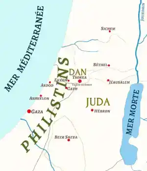 Carte : Samson, Dalila, Philistins