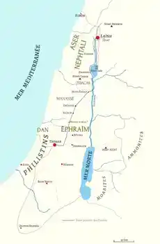 Map: The exodus of Dan's tribe