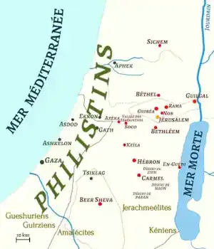 Map: David in the Philistines