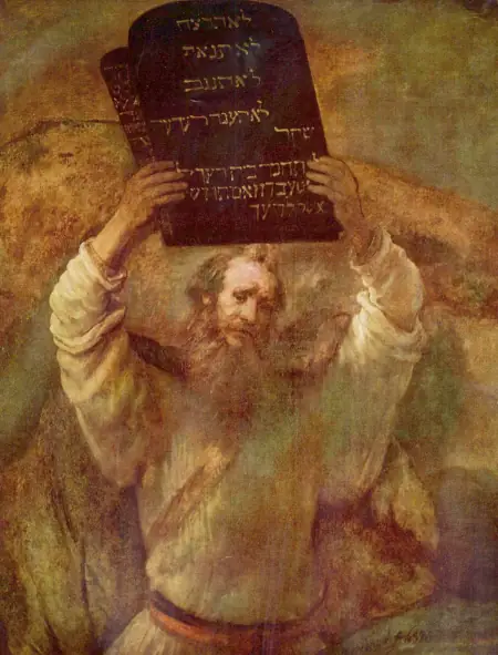 Moses breaking the tablets of the law