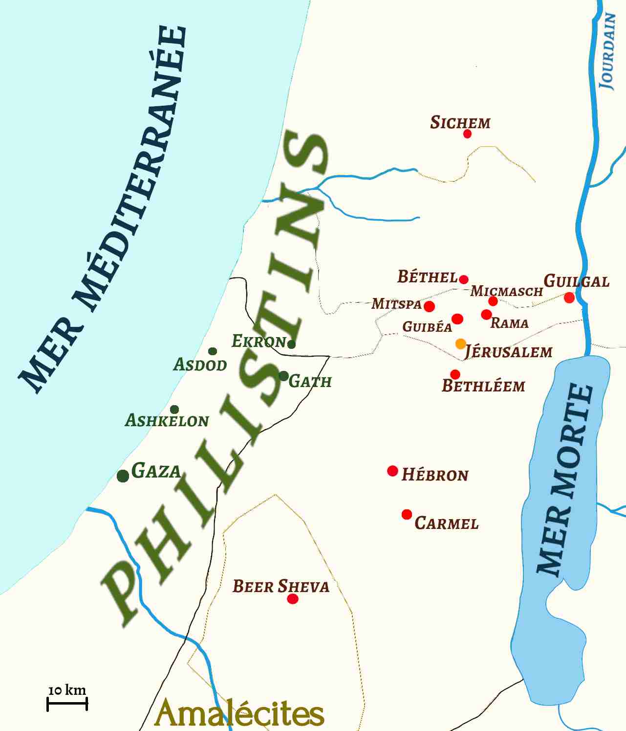 Map of places: Saul