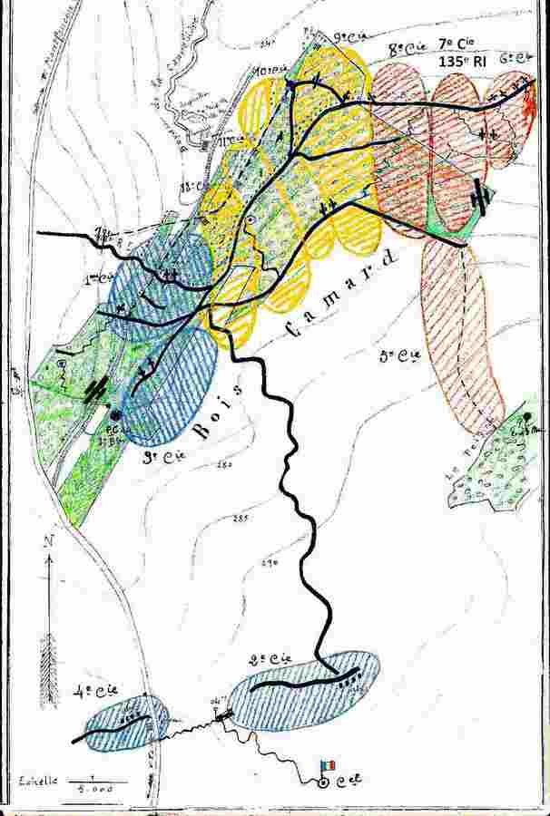 6 mai 1916, plan relève cote 304